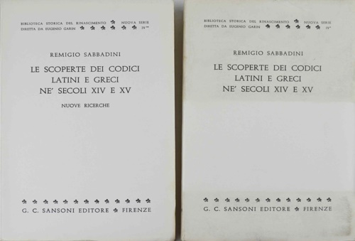 Le scoperte dei codici latini e greci ne' secoli XIV e XV.
