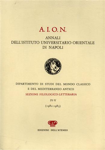 A.I.O.N. Annali dell'Ist.Univ.Orientale di Napoli.