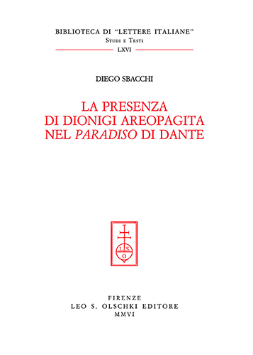 9788822255747-La presenza di Dionigi Areopagita nel Paradiso di Dante.