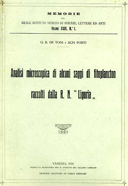 Analisi microscopica di alcuni saggi di fitoplancton raccolti dalla R.N.