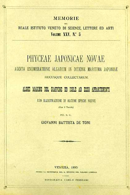 Phyceae Japonicae Novae. Addita numeratione algarum in ditione maritima japoniae