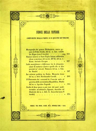 Memorie dell'I. R. Istituto Veneto di Scienze, Lettere ed Arti. Vol.XII, Parte s