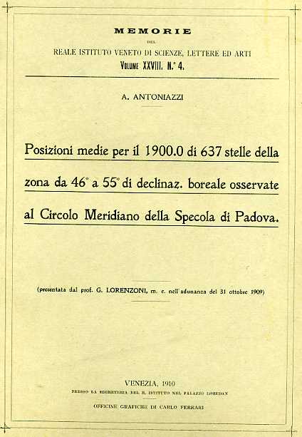 Posizioni medie per il 1900 di 637 stelle della zona da 46° a 55° di declinazion