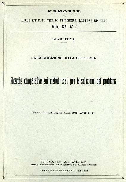 La costituzione della cellulosa. Ricerche comparative sui metodi usati per la so