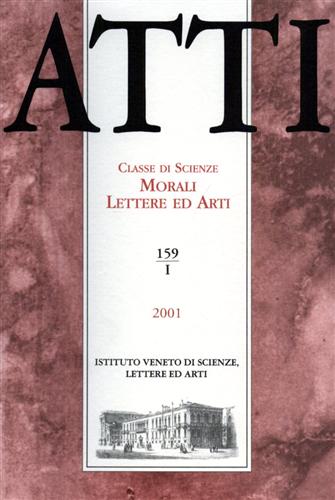 Atti. Classe di Scienze Morali Lettere ed Arti. N.159, I.