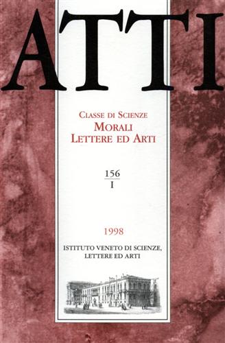 Atti. Classe di Scienze Morali Lettere ed Arti. N.156, I.