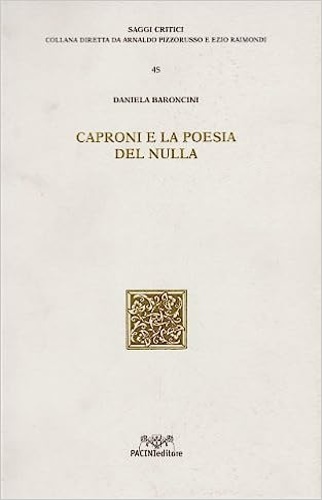 9788877814708-Caproni e la poesia del nulla.