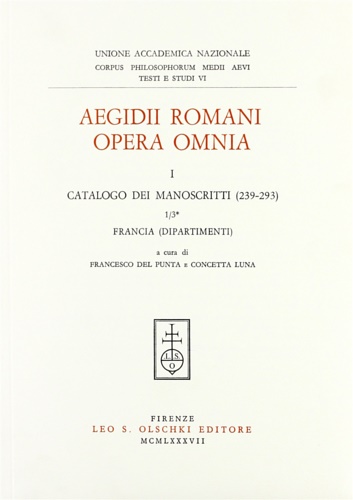 9788822235411-Aegidii Romani Opera Omnia. I. Prolegomena. 1. Catalogo dei manoscritti. 3* (239