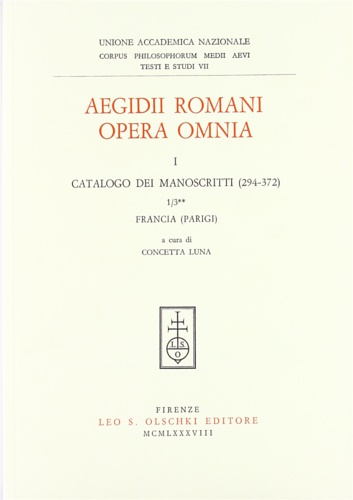 9788822235671-Aegidii Romani Opera Omnia. I. Prolegomena. 1. Catalogo dei manoscritti. 3** (29