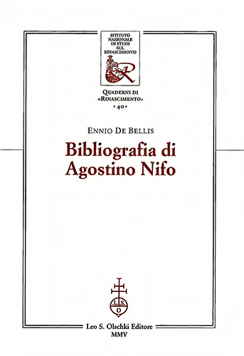 9788822254375-Bibliografia di Agostino Nifo.