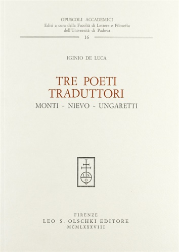 9788822236241-Tre poeti traduttori: Monti, Nievo, Ungaretti.